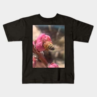 Honey Bee Butt In An Apricot Blossom Kids T-Shirt